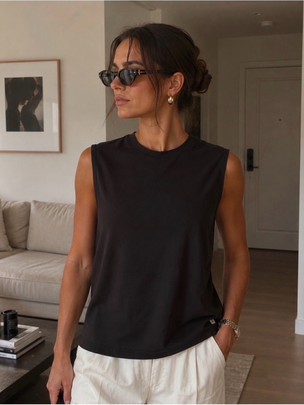 Vuori Black Muscle Tee Micro Mesh Tank Top S